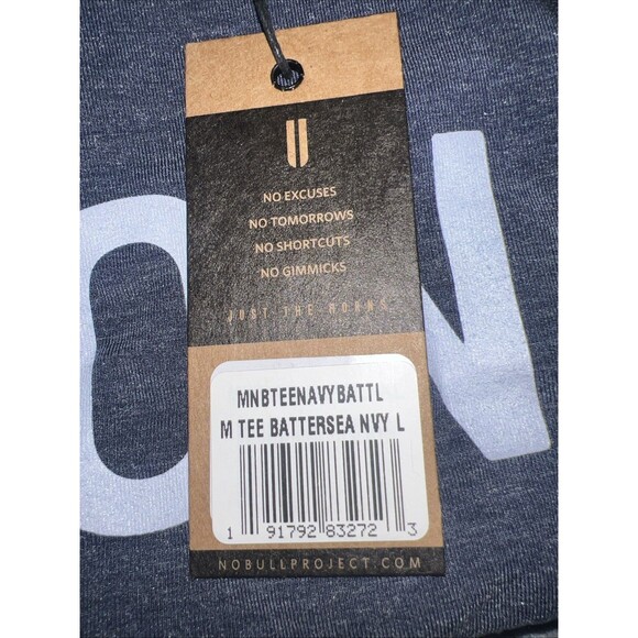 LARGE NoBull Shirt Mens Navy Short Sleeve London CrossFit Workout Active - Picture 2 of 8